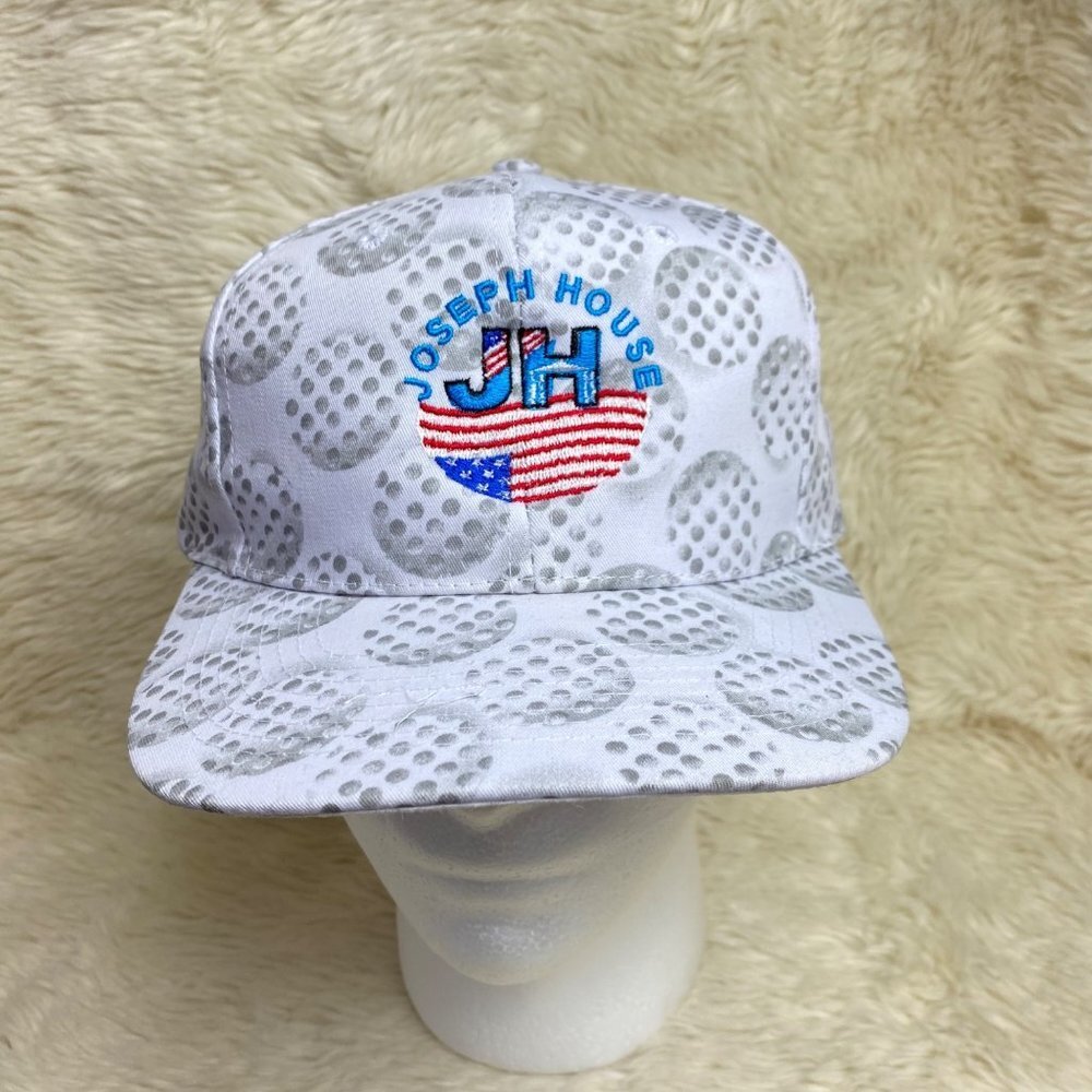 VTG Trucker Hat Golf Balls All Over Print American Flag Embroidery Joseph House - Picture 3 of 12